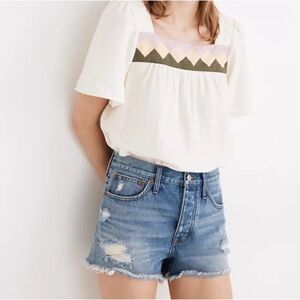 Madewell relaxed denim ripped shorts in homecrest wash